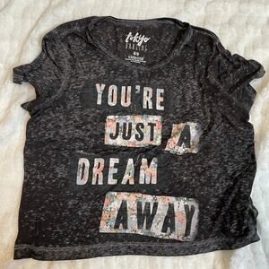 TOKYO DARLING Heather Grey Youre Just A Dream‎ Away Medium Script Graphic Tee